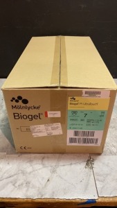 MOLNLYCKE BIOGEL PI ULTRA TOUCH POLYISOPRENE SURGICAL GLOVES SIZE 7 REF 41170 QTY 200 LOT 19L111 EXP 2022-11-28