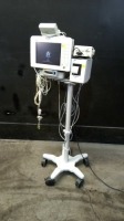 DRAGER INFINITY DELTA PATIENT MONITOR WITH CABLES (AUX/HEMO 3, MULTIMED), ETCO2 MICROSTREAM SMARTPOD, R50-N PRINTER ON ROLLING STAND