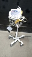 WELCH ALLYN VITAL SIGNS MONITOR WITH CABLES (SPO2, BP) ON ROLLING STAND