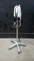 WELCH ALLYN 420 SERIES VITAL SIGNS MONITOR WITH CABLES (SPO2, BP) ON ROLLING STAND