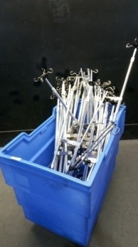 LOT OF IV POLES (WITH CART)