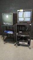 MISC CARTS WITH MONITORS & VHS PLAYERS