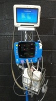 GE CARESCAPE PATIENT MONITOR W/CAPSULE MONITOR ON ROLLING STAND