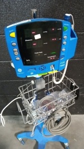 GE DINAMAP CARESCAPE V100 PATIENT MONITOR ON ROLLING STAND