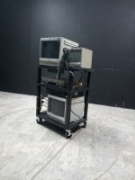 MONITORS AND VCR WITH CART