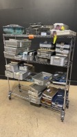 LOT OF EMPTY INSTRUMENT TRAYS (CART INCLUDED)