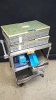 LOT OF EMPTY INSTRUMENT CASES & TRAYS (NO CART)