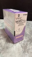 ETHICON INC. ANTIBACTERIAL UNDYED BRAIDED POLYGLACTIN 910, SYNTHETIC ABSORBABLE SUTURE EXP DATE: 08/31/2021 LOT #: KK2354 REF #: VCP280H QUANTITY: 1 PACKAGE TYPE: EACH QTY IN PACKAGE: 1