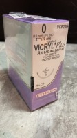 ETHICON INC. ANTIBACTERIAL UNDYED BRAIDED POLYGLACTIN 910, SYNTHETIC ABSORBABLE SUTURE EXP DATE: 12/31/2021 LOT #: LA2611 REF #: VCP280H QUANTITY: 1 PACKAGE TYPE: EACH QTY IN PACKAGE: 1