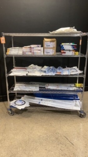 LOT OF MISC DISPOSABLES (WIPES, SWABS, SWABSTICKS, LUBRICATING JELLY) (CART NOT INCLUDED)