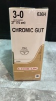 ETHICON CHROMIC GUT 3-0 (3.0 METRIC) 27 (70 CM) REF 636H EXP 2023-02-28