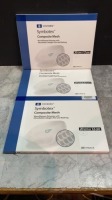 LOT OF COVIDIEN SYMBOTEX COMPOSITE MESH MONOFILAMNET POLYESTER WITH ABSORBABLE COLLAGEN FILM AND MARKING REF SYM2012E QTY 3 EXP 11-30-2022