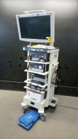 STORZ ENDOSCOPY SYSTEM TO INCLUDE: SCB IMAGE 1 HUB, A3 CAMERA HEAD, SCB XENON 300 LIGHT SOURCE WITH LIGHT CABLE, 264305 20 ELECTRONIC ENDOFLATOR, AIDA HD CONNECT, SONY UP-DR80MD PRINTER, SC-WU26-A1511 MONITOR, GOKART 9601F