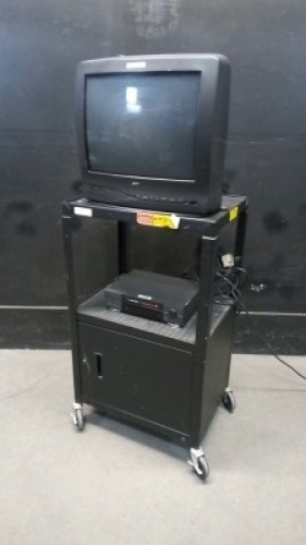 ZENITH TV/VCR ON ROLLING CART