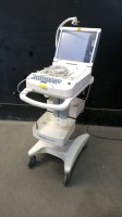 MORTARA ELI 350 ECG/EKG MACHINE WITH PATIENT CABLES ON ROLLING CART