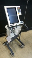 NELLCOR PURITAN BENNET 840 VENTILATOR WITH NEOFLOW ON ROLLING STAND (BILEVEL, TC, NEOMODE, VV+, PAV+, RM, TRENDING, LC) (SERIAL NO. 3510063733)