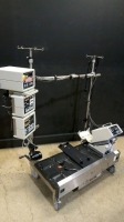 TERUMO/SARNS MODULAR 8000 CART WITH SAFETY, ARTERIAL, CARDIOPLEGIA MONITORS & 3M SARNS CENTRIFUGAL CONTROL MODULE