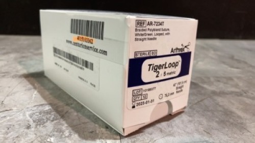 ARTHREX TIGER LOOP 2/5 METRIC STRAIGHT NEEDLE REF AR-7234T EXP 01/31/2023