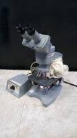 AMERICAN OPTICAL FIFTY LAB MICROSCOPE WITH 2 EYEPIECES (10X W.F.) AND 4 OBJECTIVES (4, 10, 45, 100)