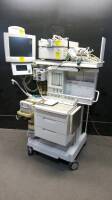 DATEX-OHMEDA AESTIVA 5 ANESTHESIA MACHINE WITH M1026A GAS MODULE, M1046B ANESTHESIA MODULE, MODULE RACK (TEMP, PRESS, ECG/RESP, SPO2/PLETH, NBP, REC)