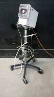 DATASCOPE ACCUTORR 3 SAT PATIENT MONITOR WITH BP CABLE ON ROLLING STAND