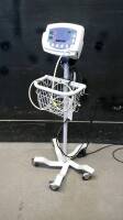 WELCH ALLYN 53OOO VITAL SIGNS MONITOR WITH BP CABLE ON ROLLING STAND