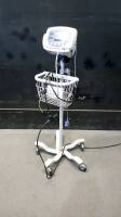 WELCH ALLYN 53NTP VITAL SIGNS MONITOR WITH CABLES (SPO2, BP) ON ROLLING STAND