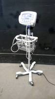 WELCH ALLYN 53NTP VITAL SIGNS MONITOR WITH BP CABLE ON ROLLING STAND