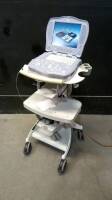 GE LOGIQ BOOK XP PORTABLE ULTRASOUND SYSTEM ON ROLLING STAND