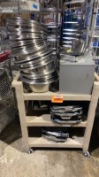 LOT OF BASINS, CUPS & TRAY (NO CART)