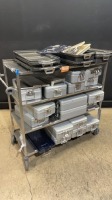 LOT OF EMPTY INSTRUMENT CASES & TRAYS (NO CART)