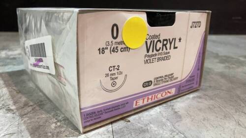 ETHICON COATED VICRYL SUTURE VIOLET BRAIDED 0 (REF J727D) EXP 09-30-2022