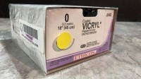 ETHICON COATED VICRYL SUTURE UNDYED BRAIDED 0 (REF J840D) EXP 08-31-2024