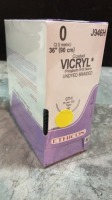 ETHICON COATED VICRYL SUTURE UNDYED BRAIDED 0 (REF J946H) EXP 07-31-2023