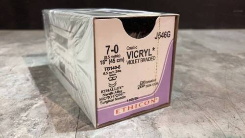 ETHICON COATED VICRYL SUTURE VIOLET BRAIDED 7 (REF J546G) EXP 12-31-2024