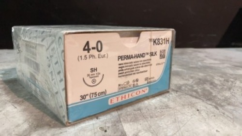 ETHICON, LLC BLACK BRAIDED SILK, NONABSORBABLE SURGICAL SUTURE EXP DATE: 12/31/2022 LOT #: MAP635 REF #: K831H QUANTITY: 1 PACKAGE TYPE: EACH QTY IN PACKAGE: 1