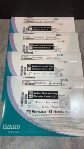 LOT OF BARD HERNIA PATCHES (REF 5950008, 5950009)