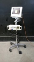 HP M1204AR VIRIDIA 24 PATIENT MONITOR WITH MODULE RACK, MODULES (ECG/RESP, SPO2/PLETH, NBP, REC) ON ROLLING STAND