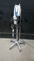 WELCH ALLYN SPOT VITAL SIGNS MONITOR WITH CABLES (SPO2, BP) ON ROLLING STAND