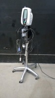 WELCH ALLYN 420 SERIES VITAL SIGNS MONITOR WITH CABLES (SPO2, BP) ON ROLLING STAND