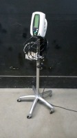 WELCH ALLYN 420 SERIES VITAL SIGNS MONITOR WITH BP CABLE ON ROLLING STAND