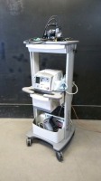 ALCON REF 8065750597 PUREPOINT LASER SYSTEM WITH LIO INDIRECT OPHTHALMOSCOPE AND FOOTSWITCH ON ROLLING STAND