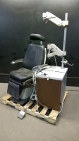 TOPCON OC-2400/OMNI PINNACLE POWER EXAM CHAIR WITH FOOT CONTROL AND OPHTHALMIC STAND