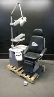 TOPCON OC-2400/OMNI PINNACLE POWER EXAM CHAIR WITH FOOT CONTROL AND OPHTHALMIC STAND