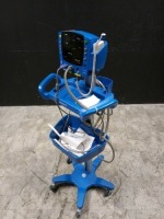 GE CARESCAPE V100 VITAL SIGN MONITOR ON ROLLING STAND