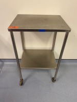 PEDIGO 18" X 22" ROLLING STAINLESS PREP TABLE WITH BOTTOM SHELF