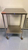 PEDIGO 18" X 22" ROLLING STAINLESS PREP TABLE WITH BOTTOM SHELF