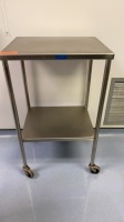 PEDIGO 18" X 22" ROLLING STAINLESS PREP TABLE WITH BOTTOM SHELF