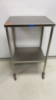 PEDIGO 18" X 22" ROLLING STAINLESS PREP TABLE WITH BOTTOM SHELF