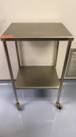 PEDIGO 18" X 22" ROLLING STAINLESS PREP TABLE WITH BOTTOM SHELF